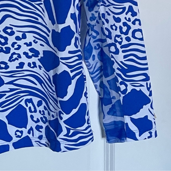 IBKUL BIANCA ROYAL BLUE Long Sleeve Mock Golf Tennis Shirt 47626 - Picture 7 of 16